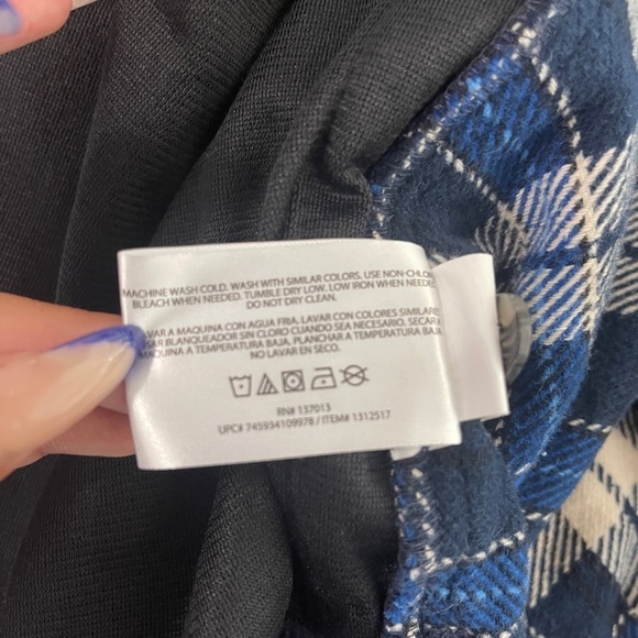 Orvis Blue &‎ White Plaid heavy flannel shirt button down - Picture 9 of 9